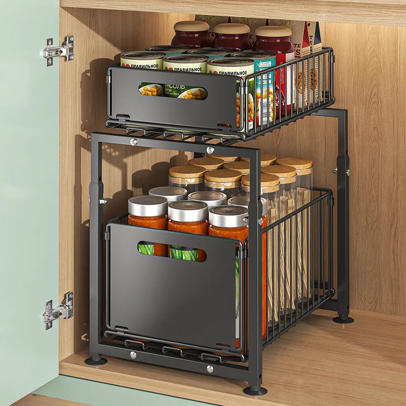 2 Tier Slide Out Cabinet Organizer