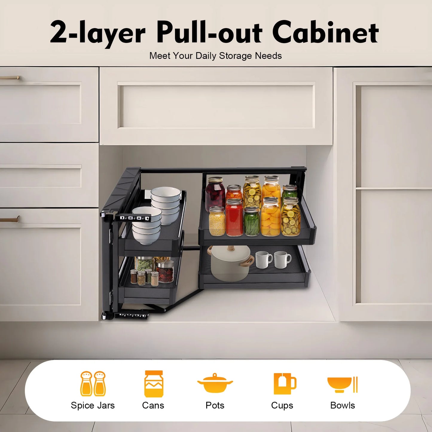 Kitchen Corner Cabinet Pull Out 2 Tiers