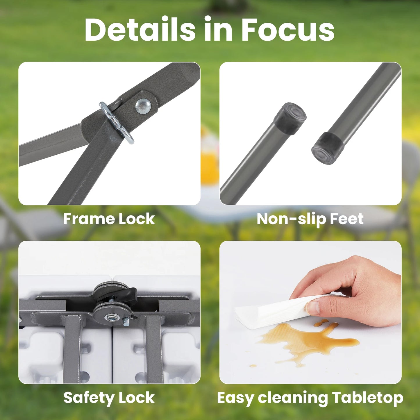 Portable Foldable Table with Carrying Handle