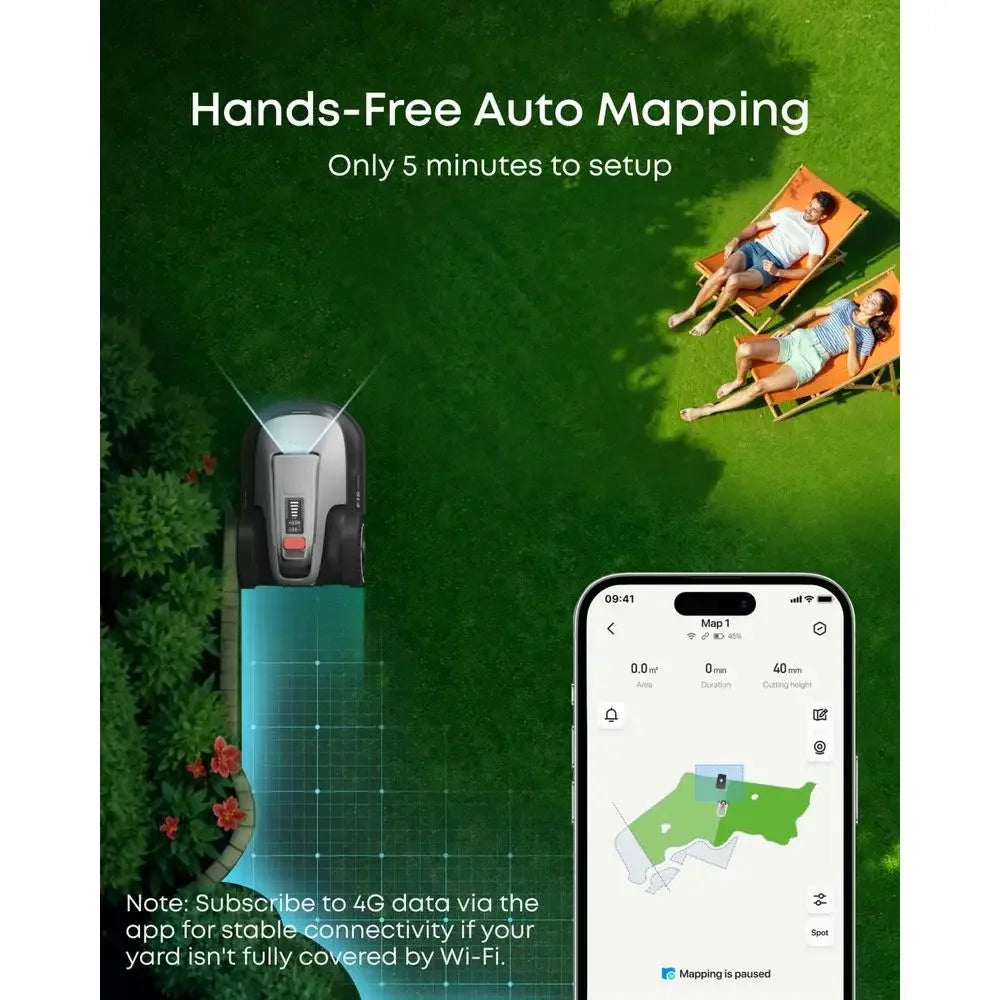 Robot Lawn Mower, Max 0.3 Acres, Vision Navigation
