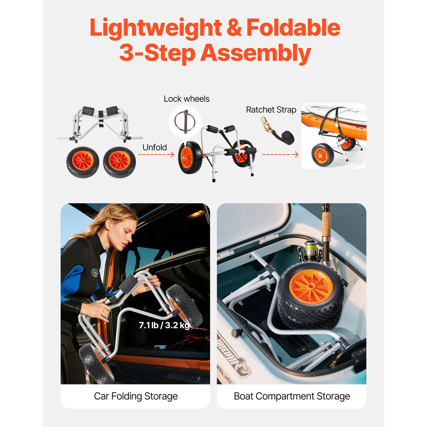 250 lbs Kayak Cart Foldable