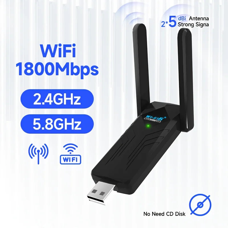 USB WiFi Adapter for PC - 1800Mbps