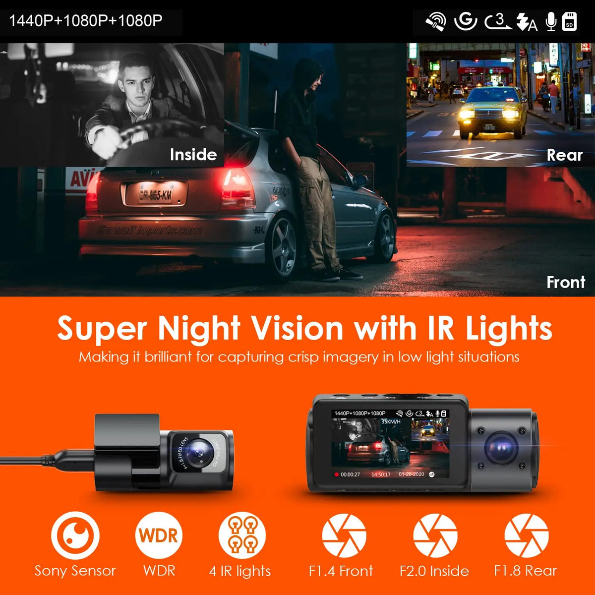 Front and Rear Dash Camera