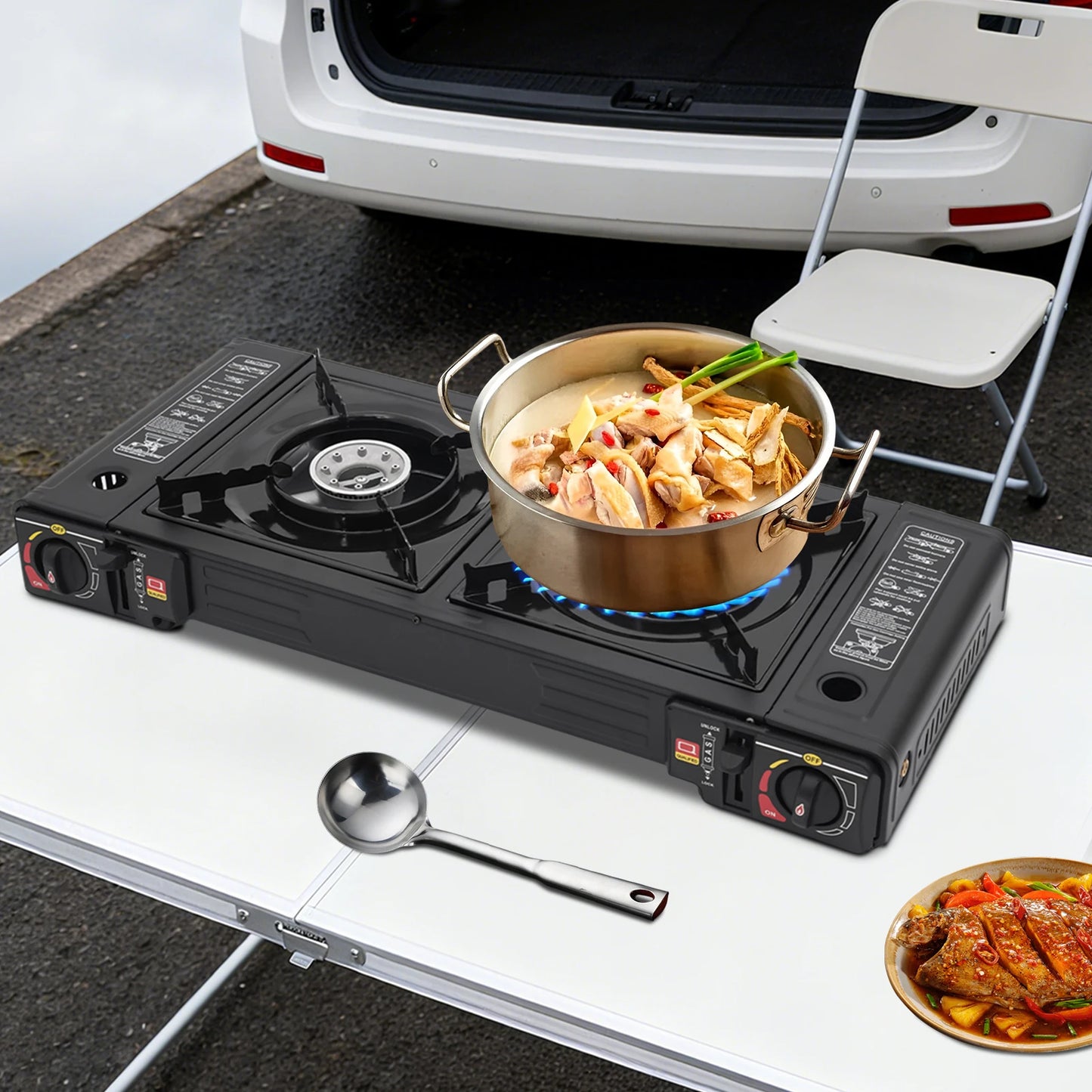 2.5KW Auto Ignition Butane/LPG Gas Stove w/Baking Tray