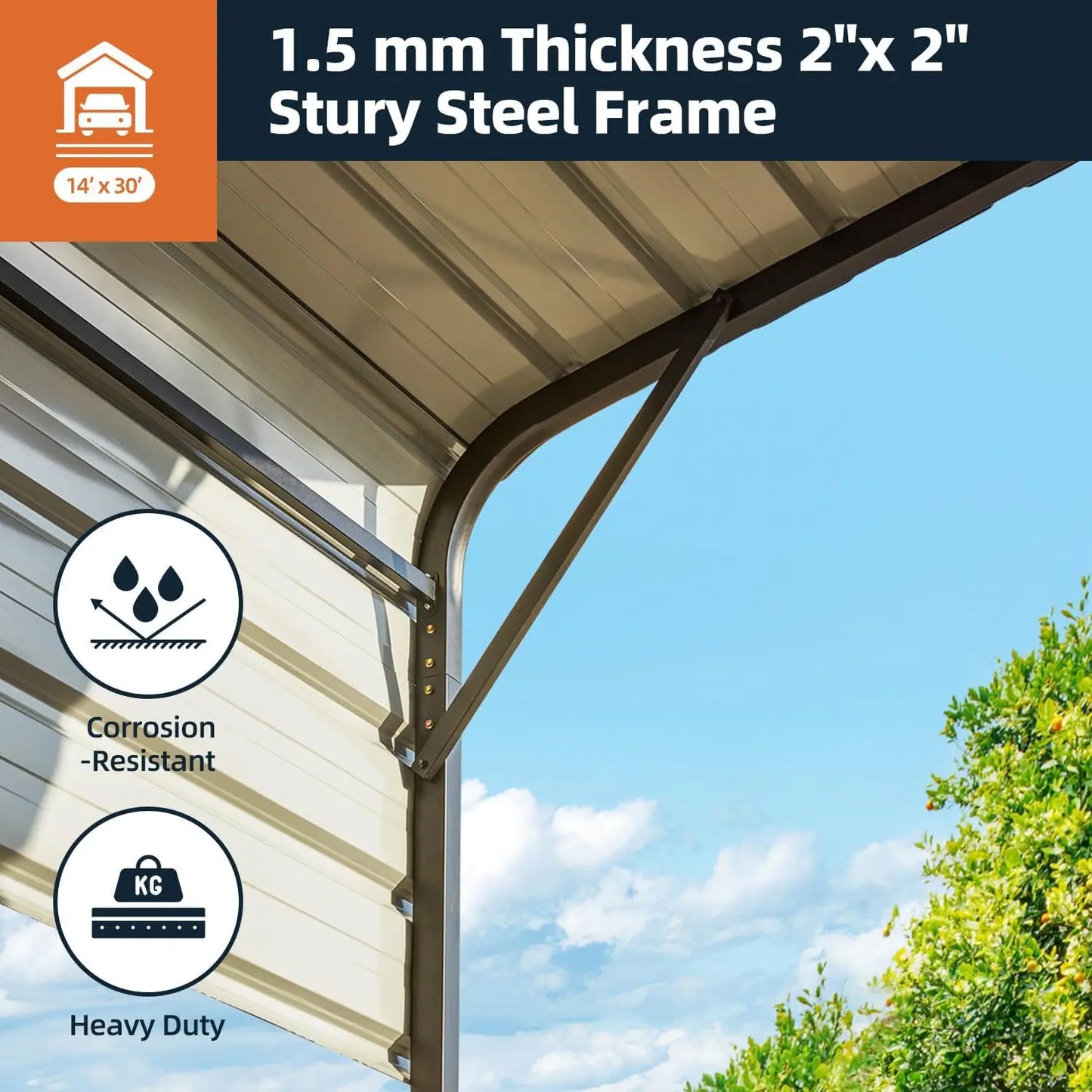 14x30 FT RV Metal Carport