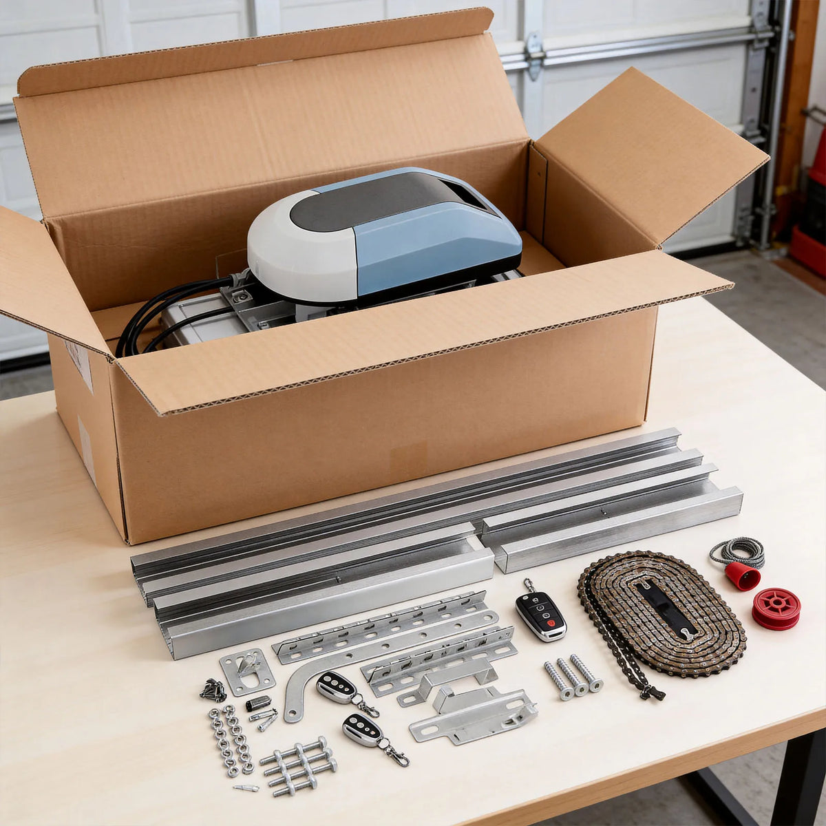 Roller Garage Door Opener Operator Kit with Remote Control