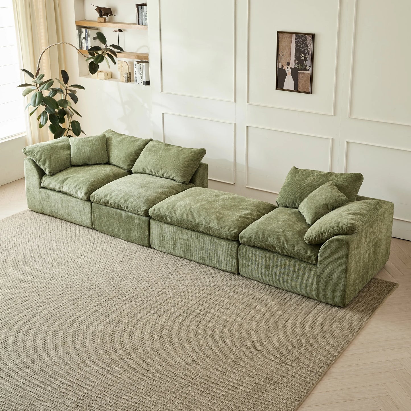L-Shaped Modular Sectional with Ottoman