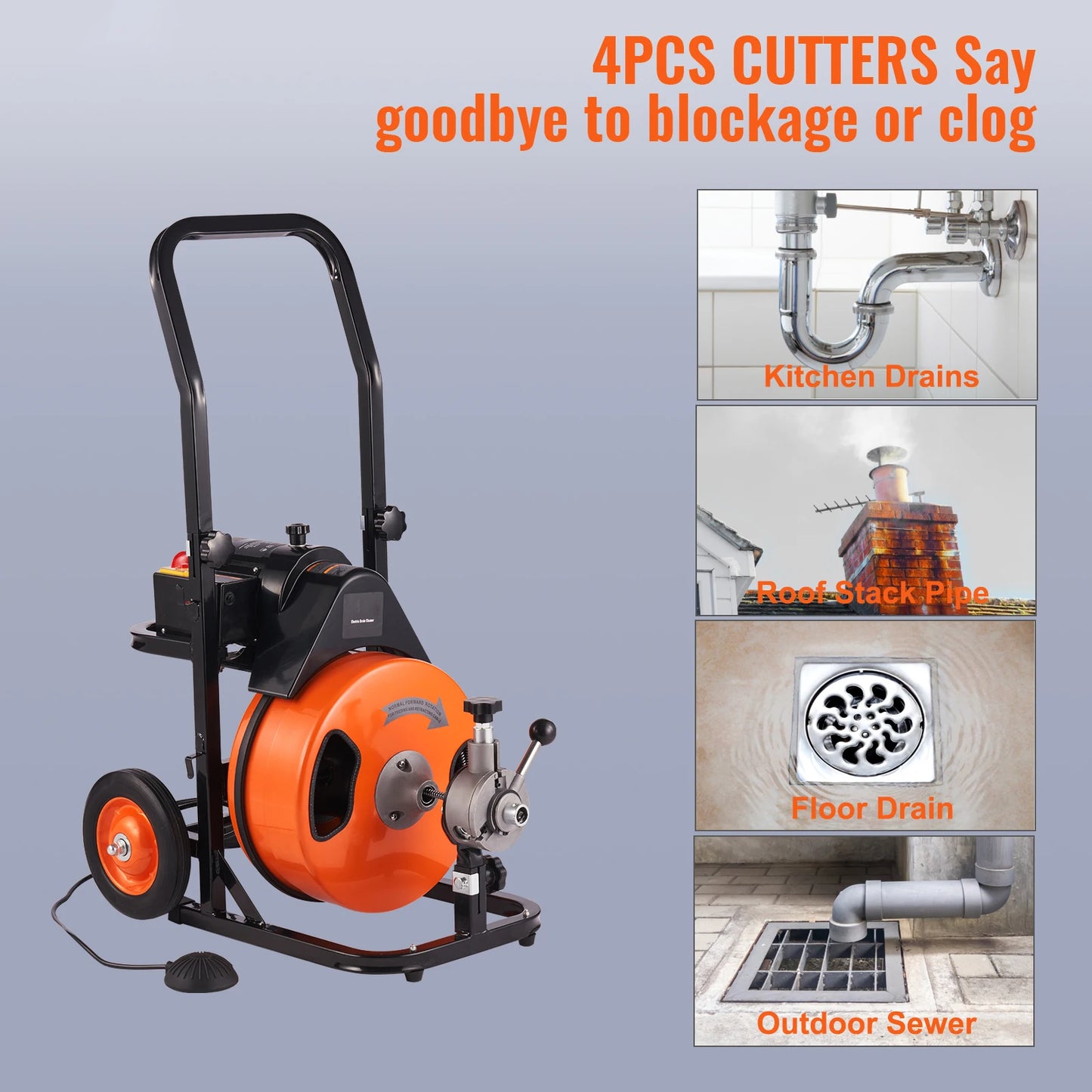 Sewer Auger/Pipe Unblocker 100ft