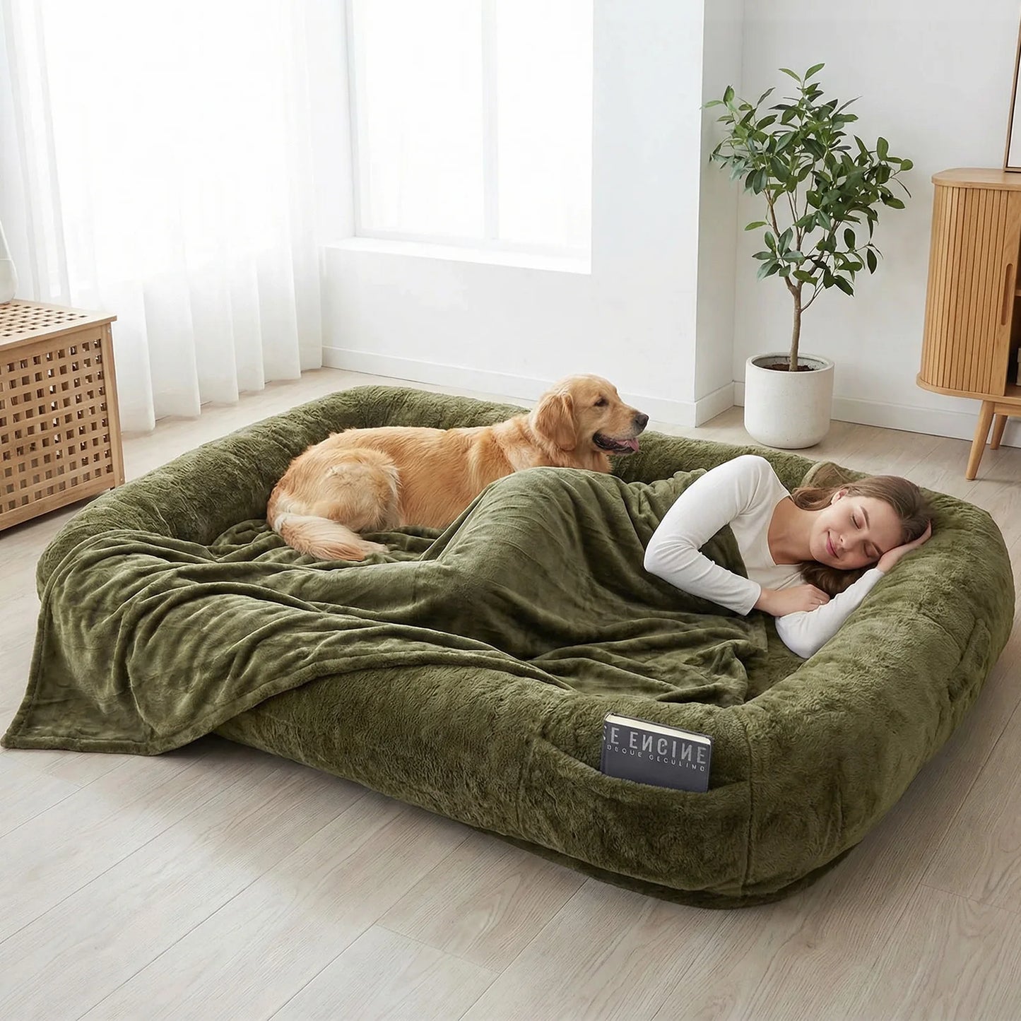 Human Dog Bed 71x47x12in Washable