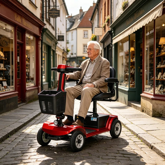 Red 12Ah Foldable 4 Wheel Mobility Scooter