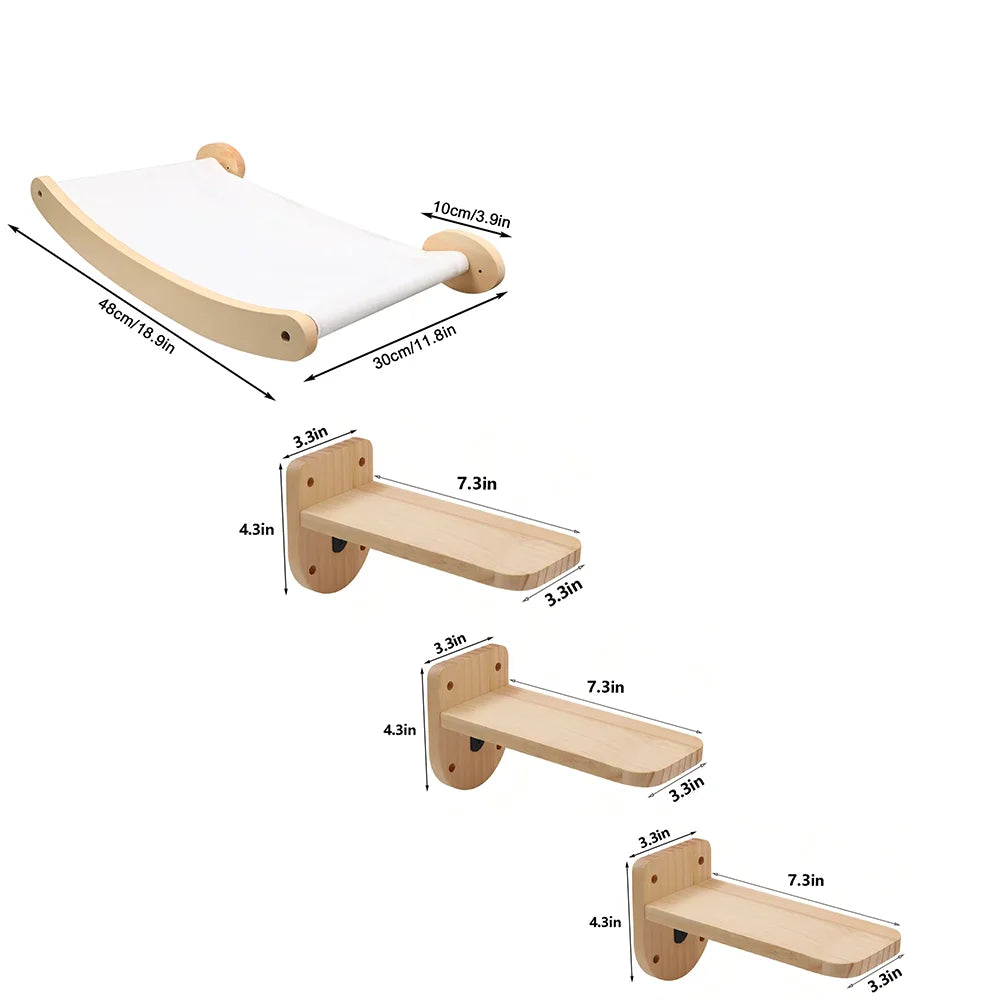 Cat Hammock and Stairway  Wall Mounted