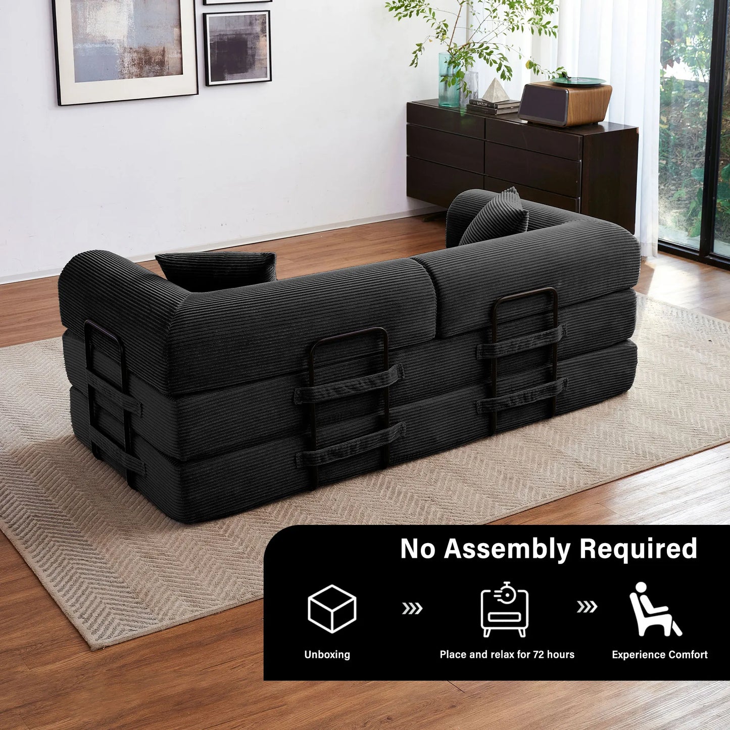79'' Convertible Futon Sleeper Sofa Bed