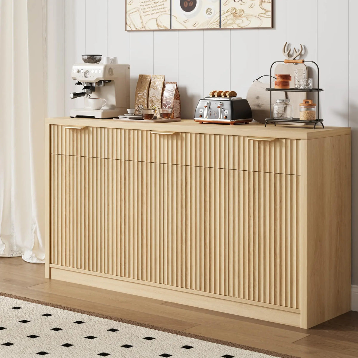 Fluted Buffet Sideboard Cabinet