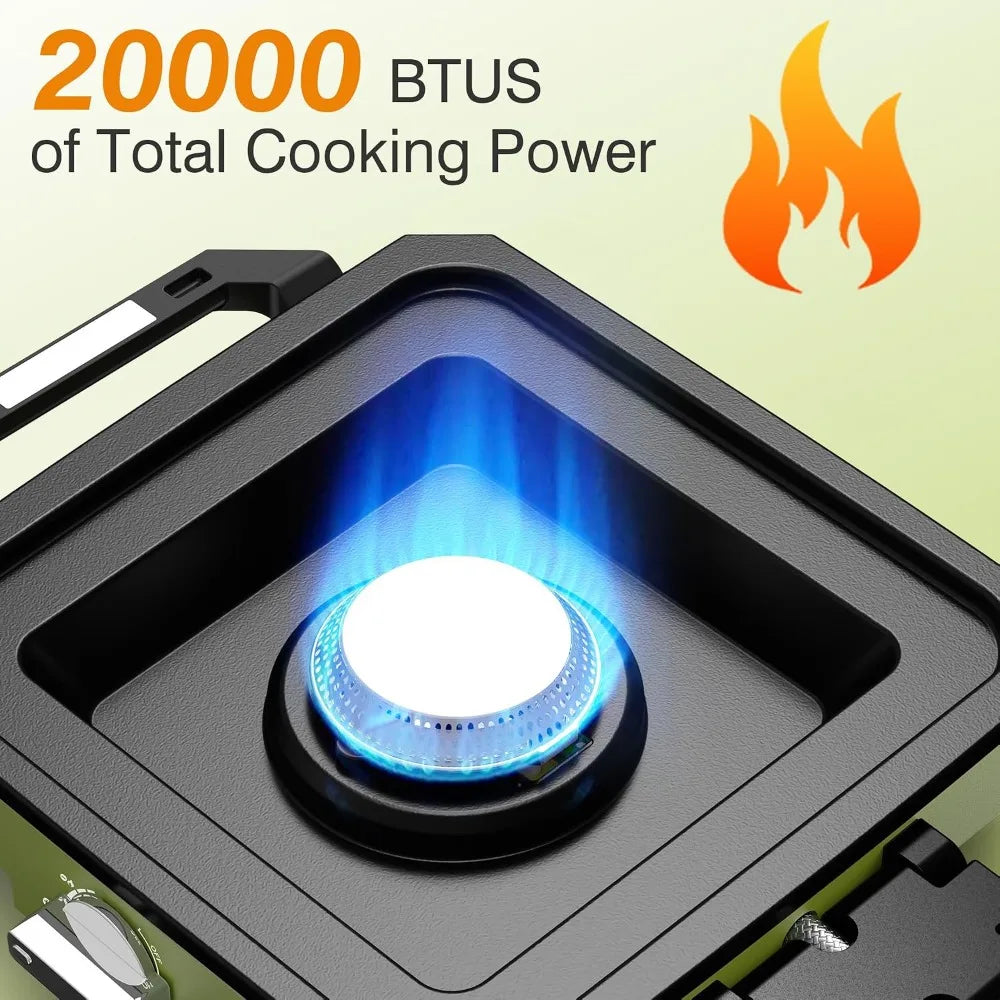 2 Burner Camping Stove , 20000 BTU Propane