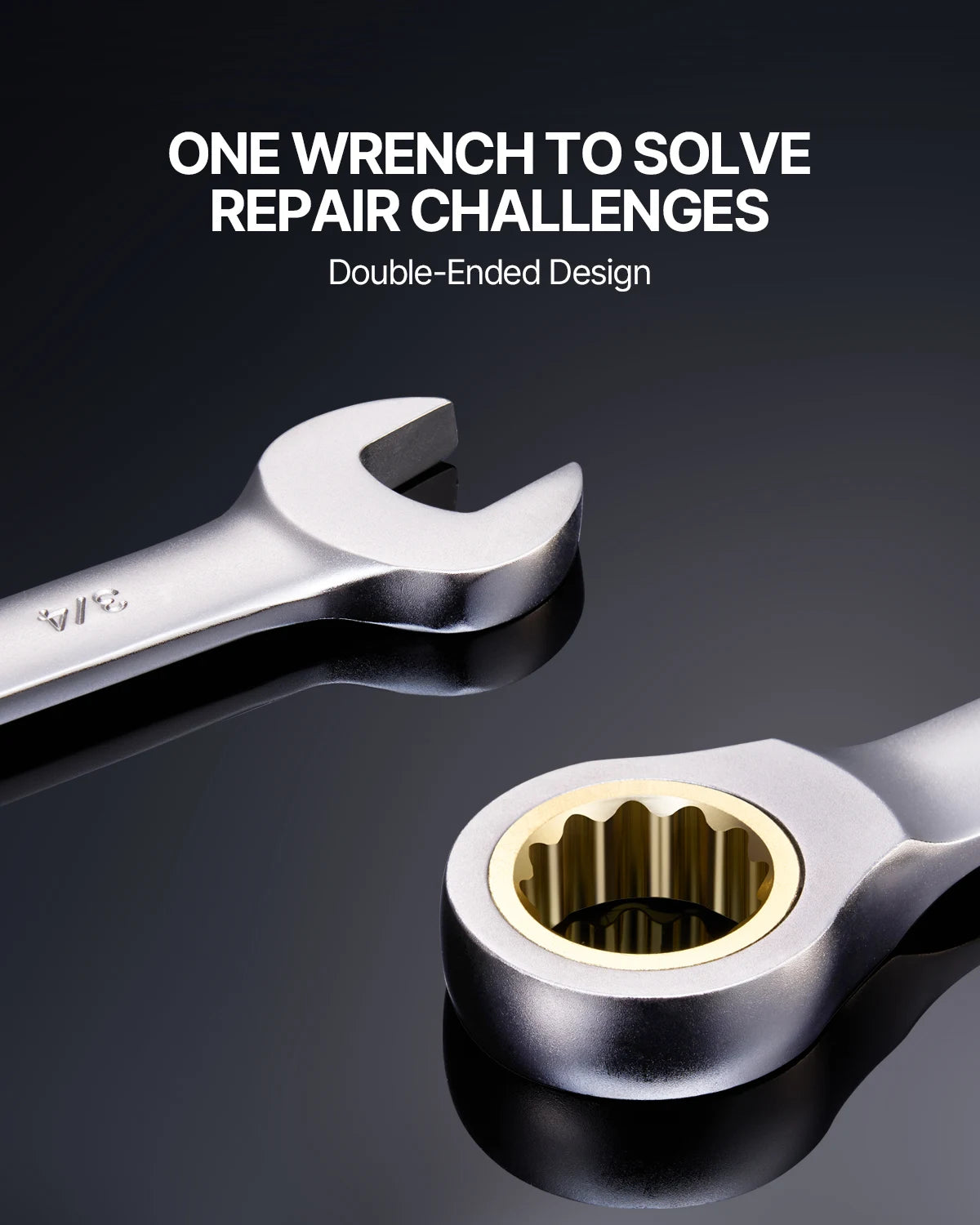Combination  Ratcheting Wrench Set with Organizer Rack SAE and Metric