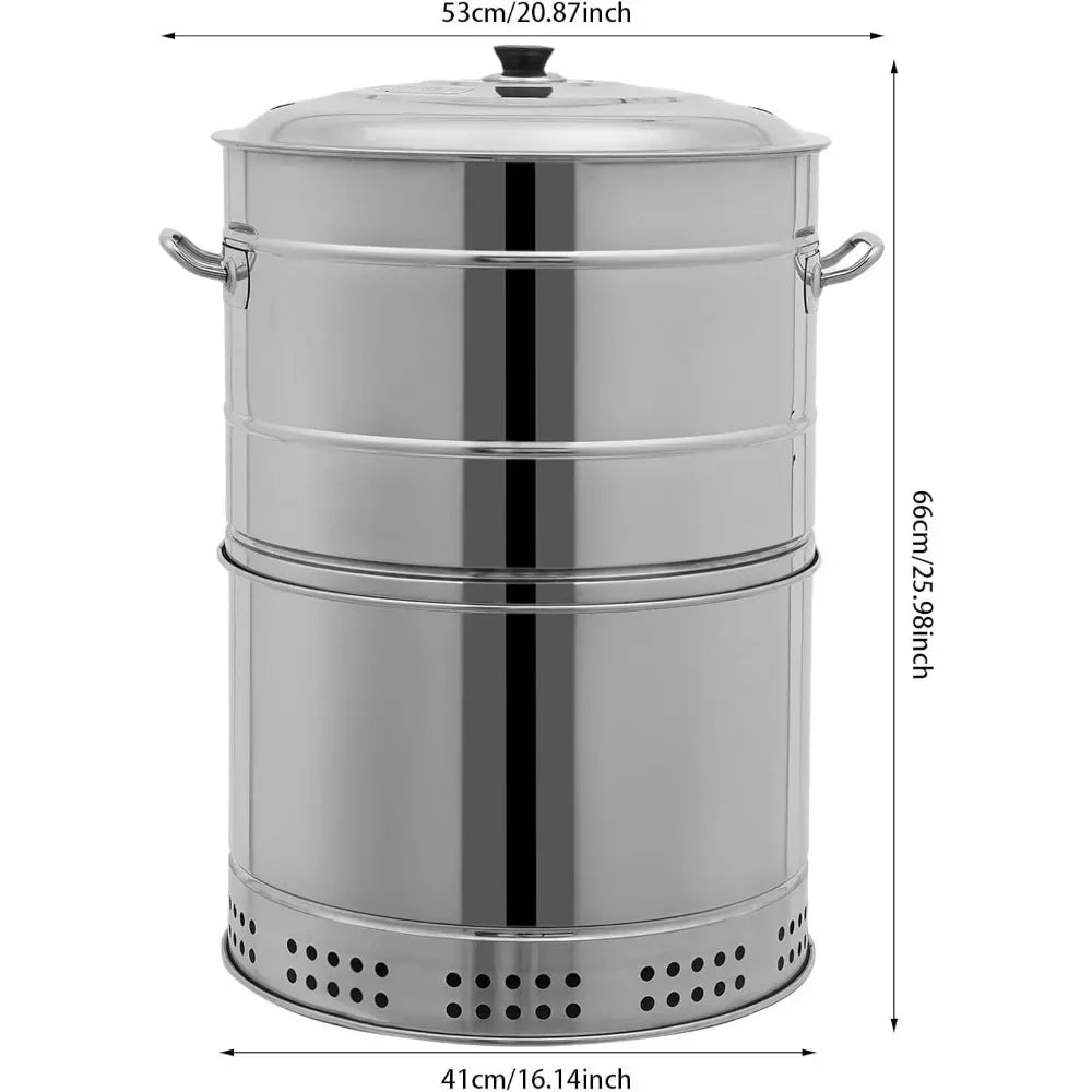 Smokeless Charcoal Grill - 360° Stainless Steel