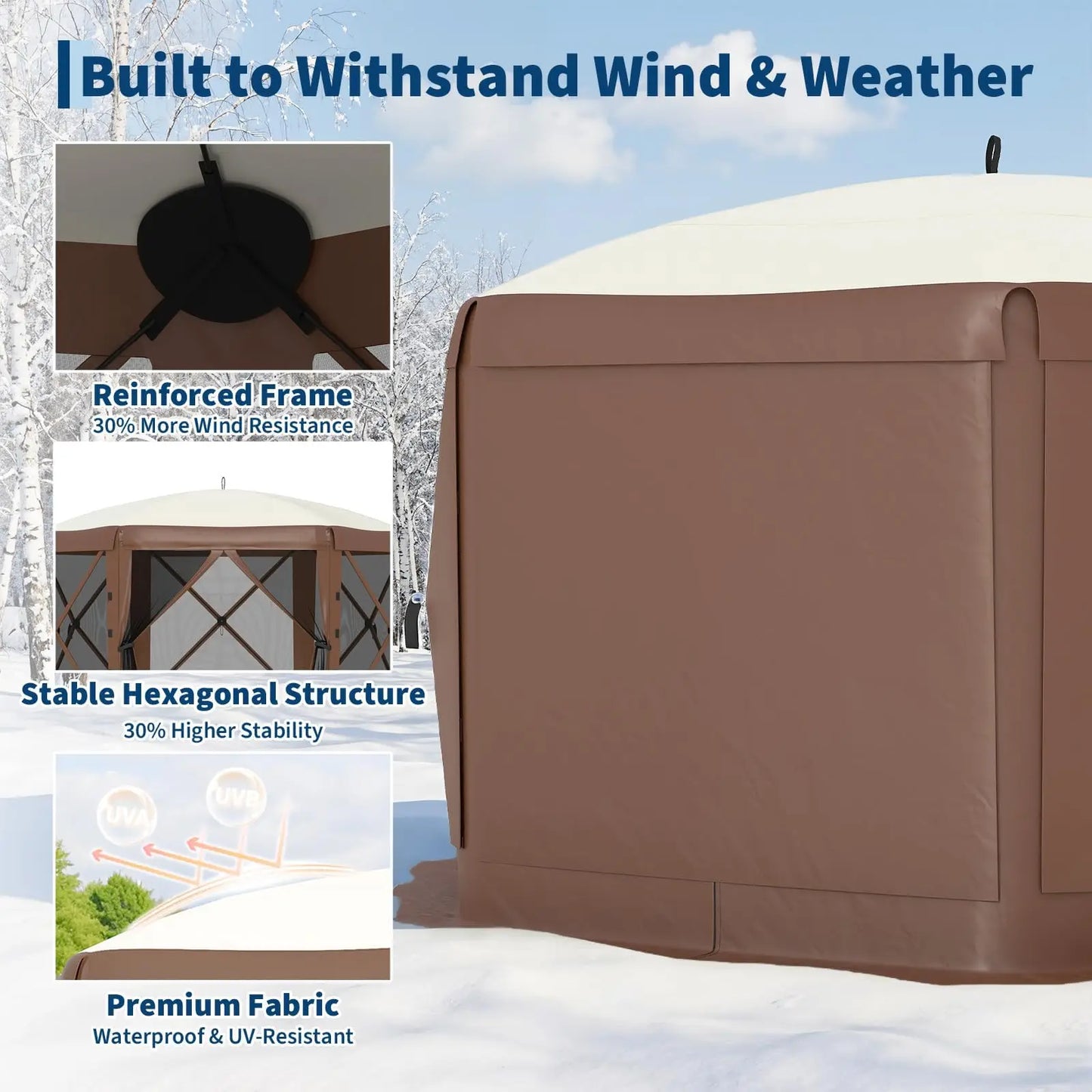 13x13 ft 6-Sided Pop Up Canopy Tent