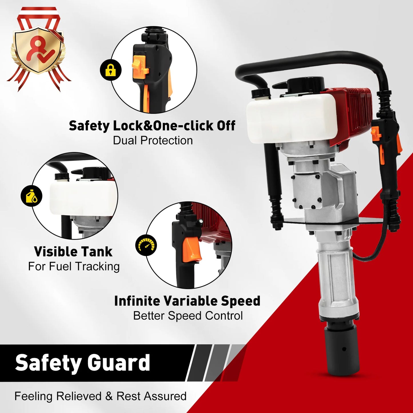 52cc 1900W Gas Powered Post Driver