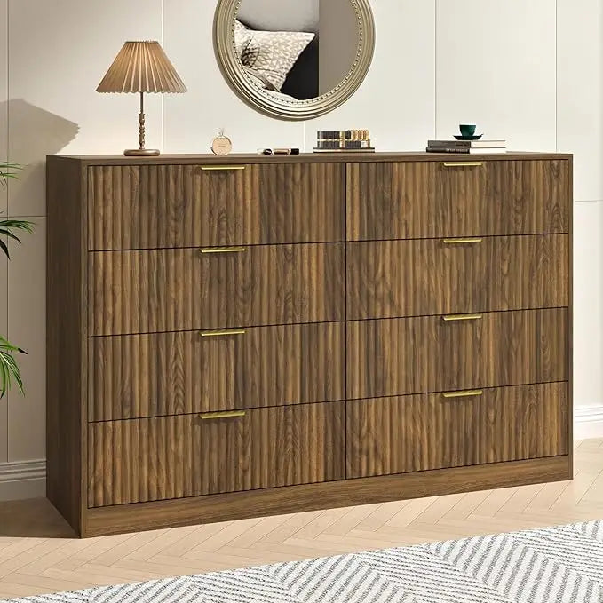 Fluted Dresser with 8 Drawer