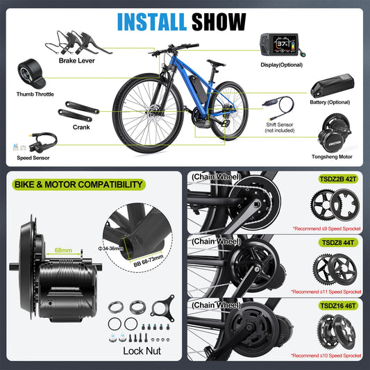 Mid Drive Motor Torque Sensor EBike kits