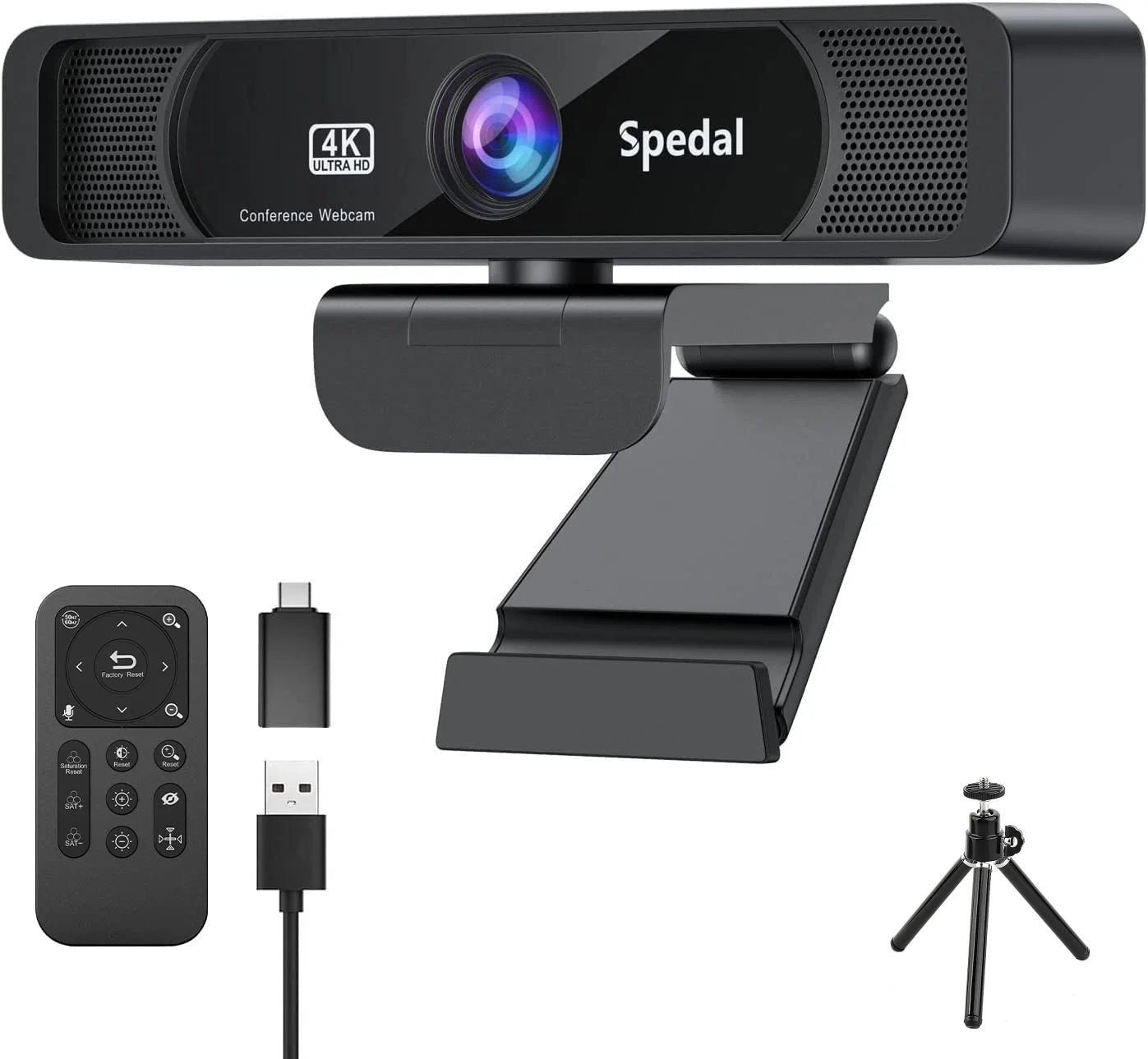 Wide Angle Webcam With Microphone Remote Control