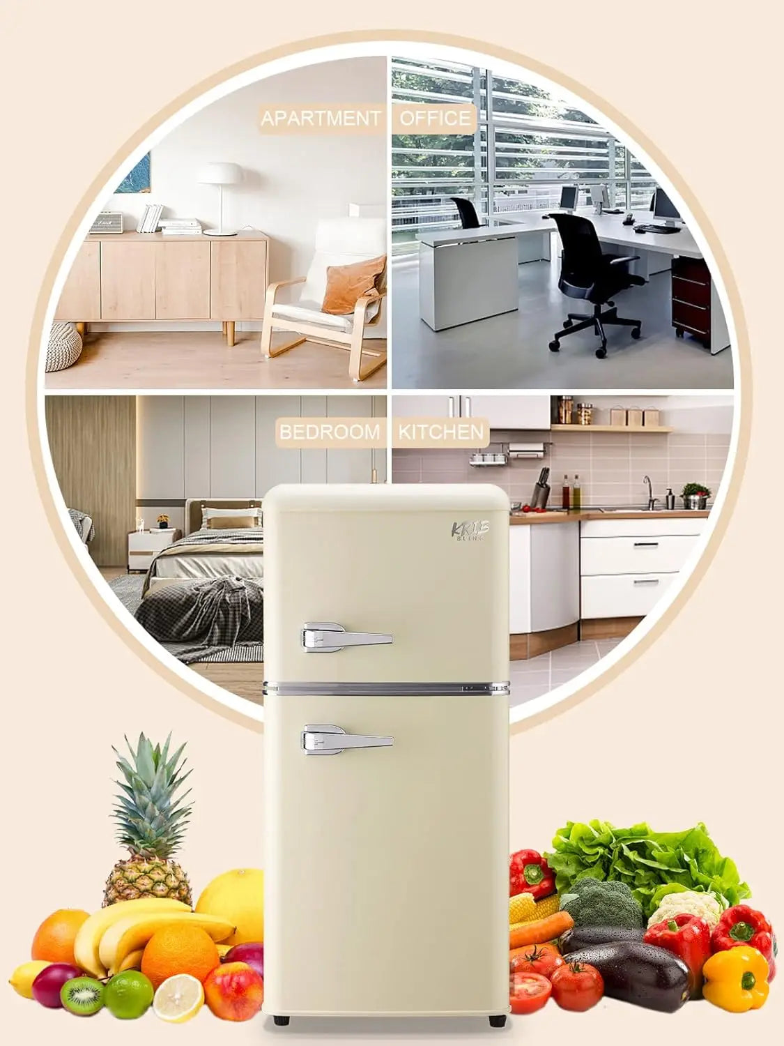 3.2 Cu.ft Mini Fridge with Freezer