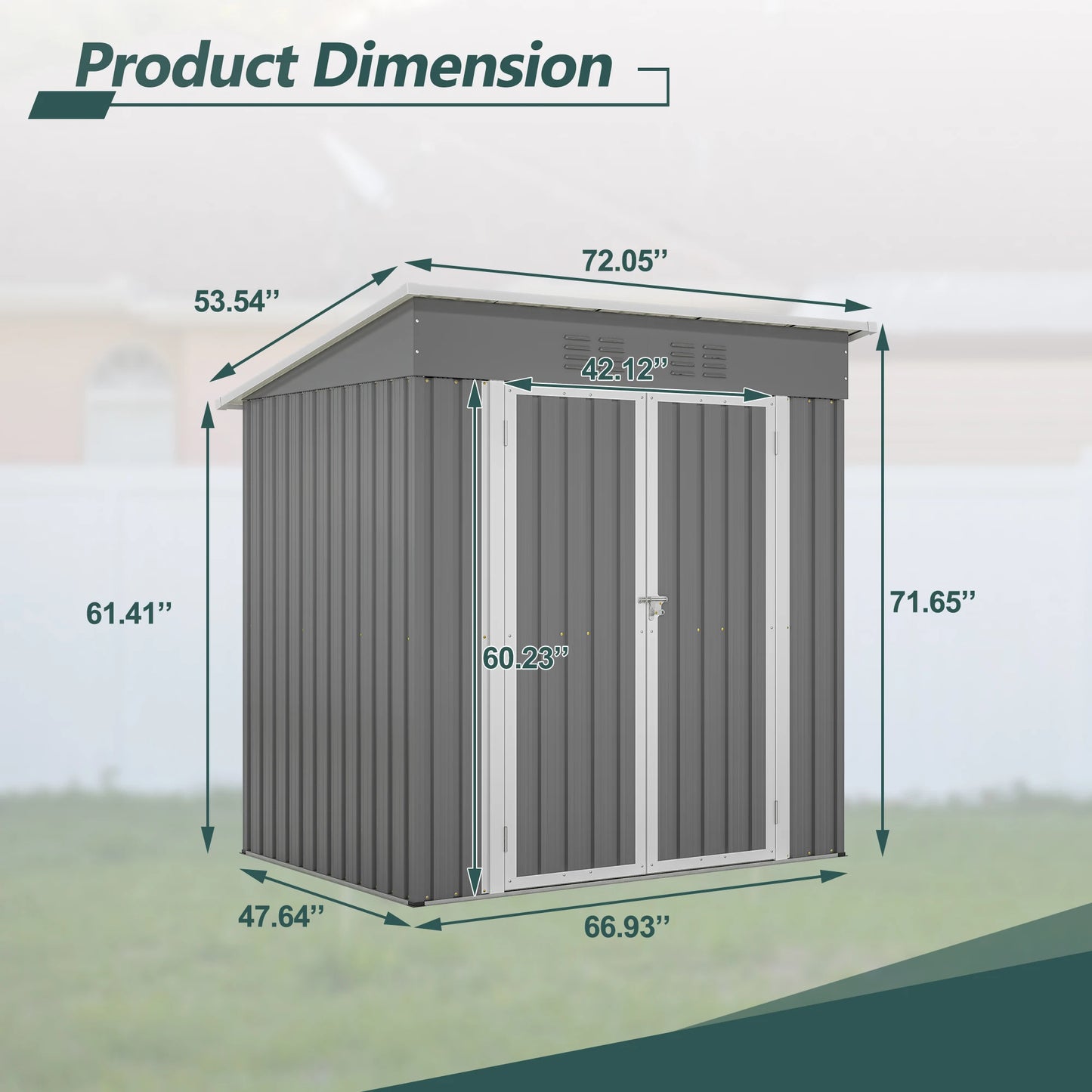 6 x4 FT Metal Storage Shed Lockable