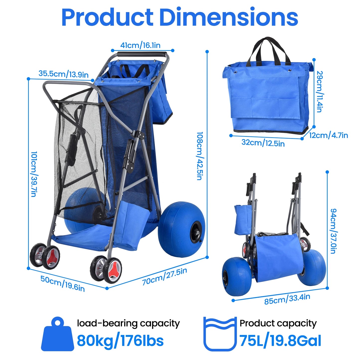 Foldable Beach Wagon Cart