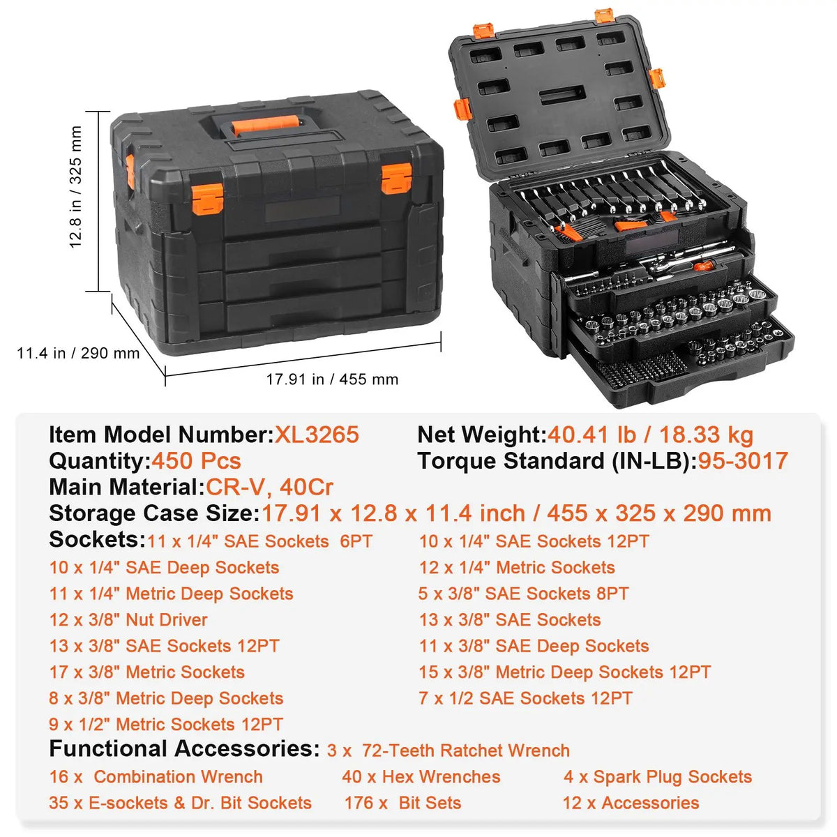 Mechanics Tool and Socket Set
