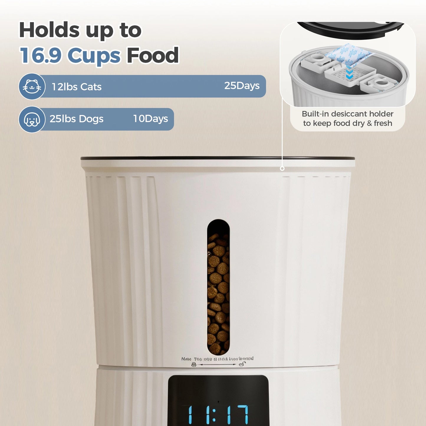 4L Automatic Cat Feeder WiFi Timed