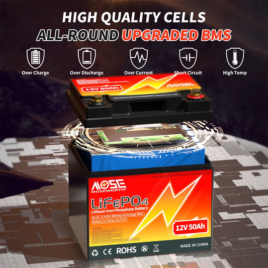 12V 50Ah LiFePO4 Battery 50A