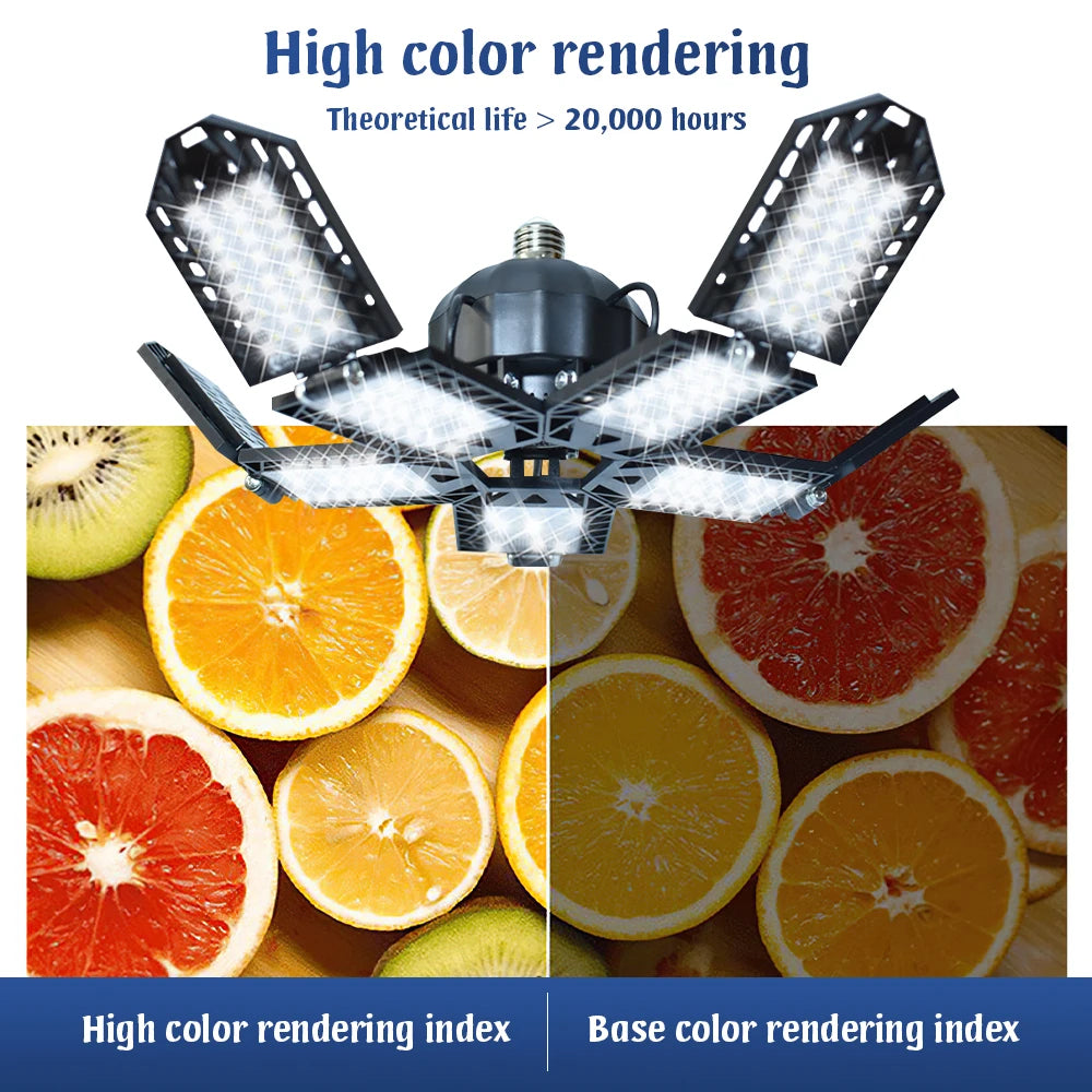 10-Leaf Deformable Garage Light  180W Equivalent