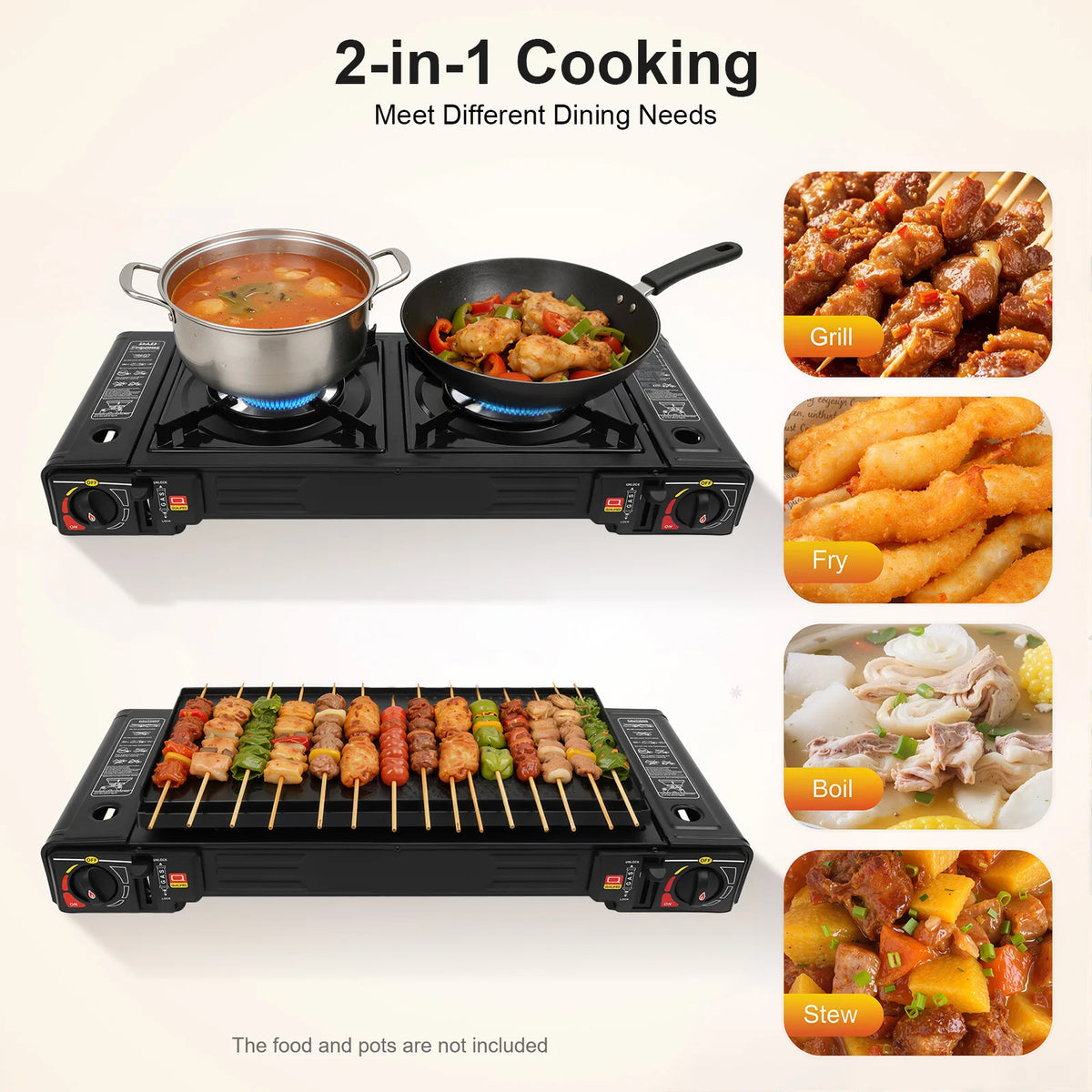 2 Burners Portable Camping Stove