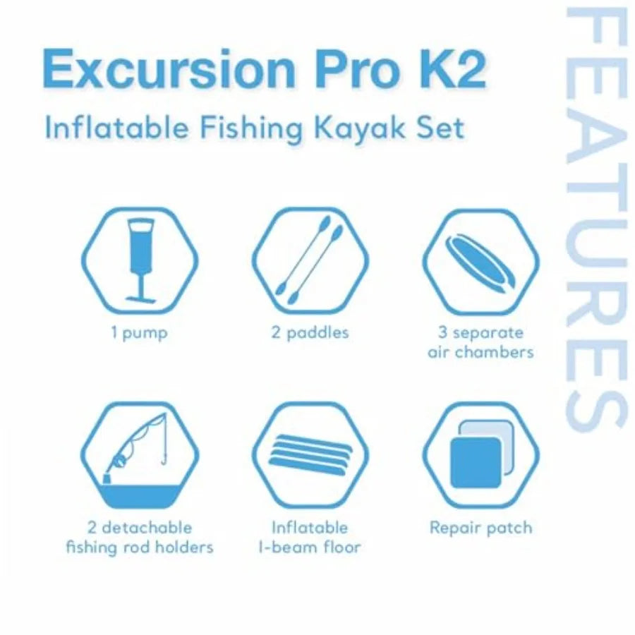 Inflatable Kayak: 2-Person 400lb