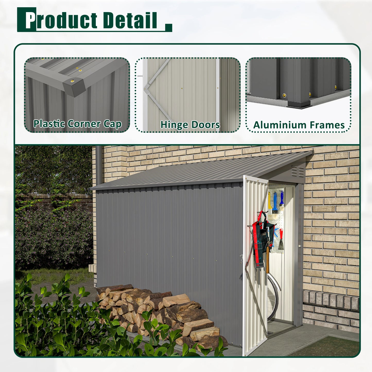 Metal Lean-To Storage Shed