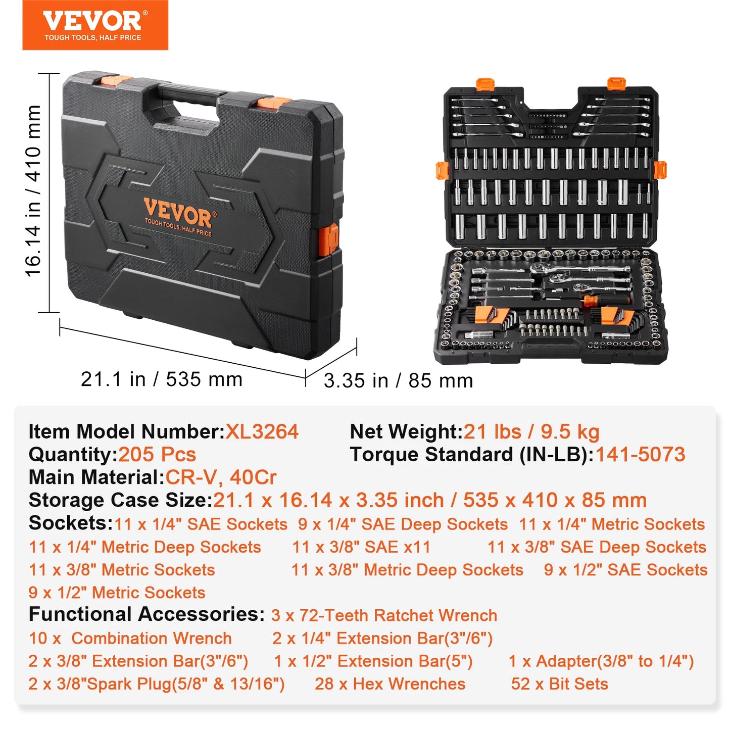 Mechanics Tool Set SAE and Metric