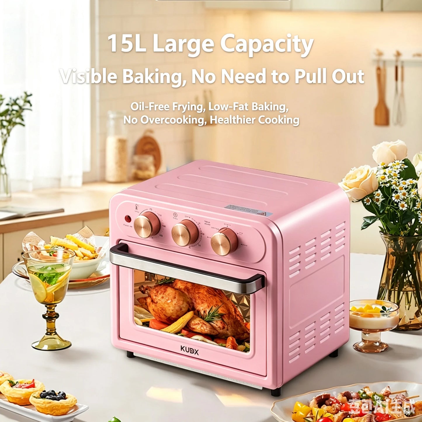 15L Visible Air Fryer Oven Retro