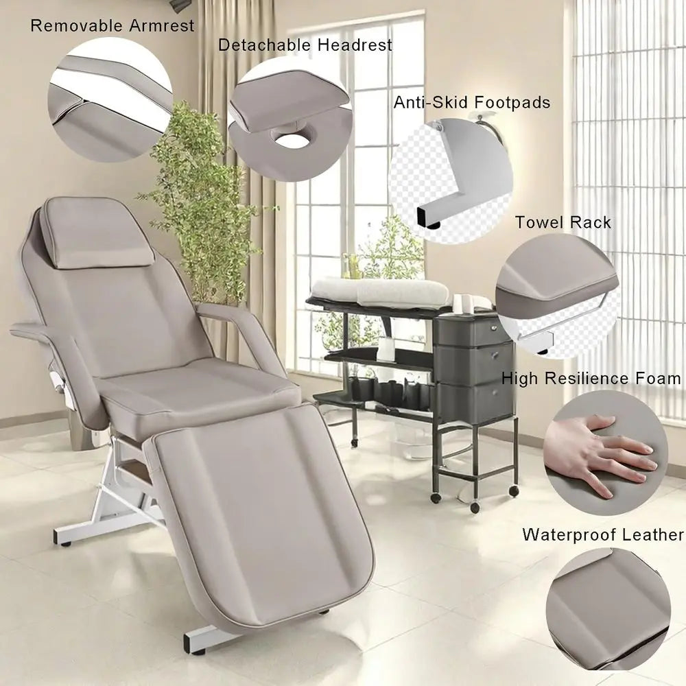 Gray Tattoo Chair with Stool