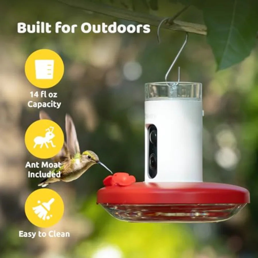 Smart Hummingbird Feeder with Camera, Auto Detect , Instant Notification, Live View