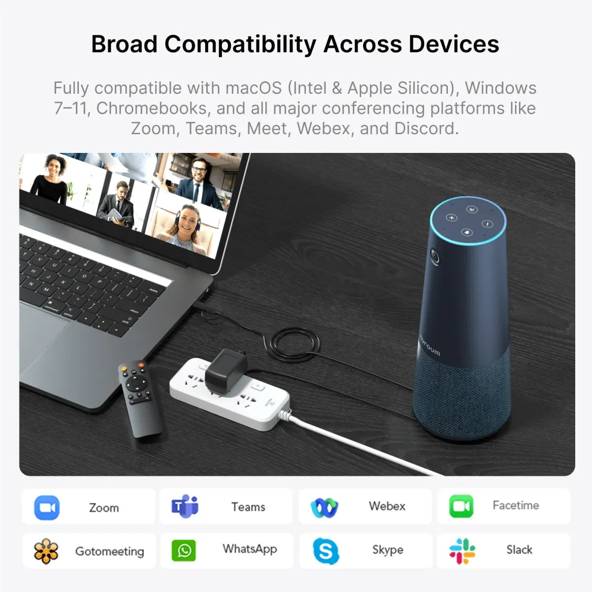 2K Video Conference Webcam with Microphone and Speaker