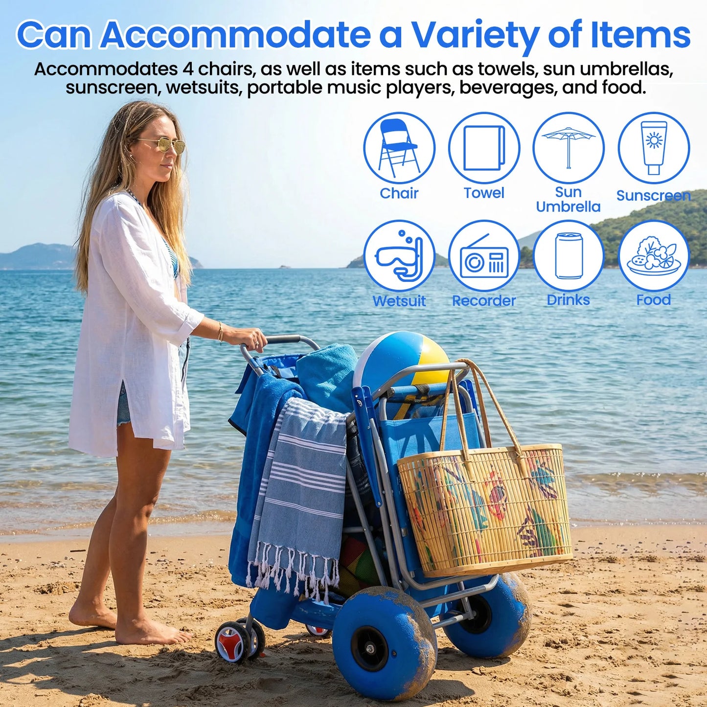 Foldable Beach Wagon Cart