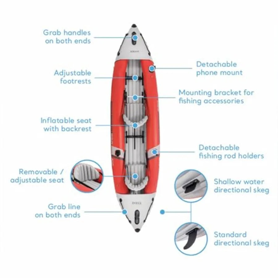 Inflatable Kayak: 2-Person 400lb