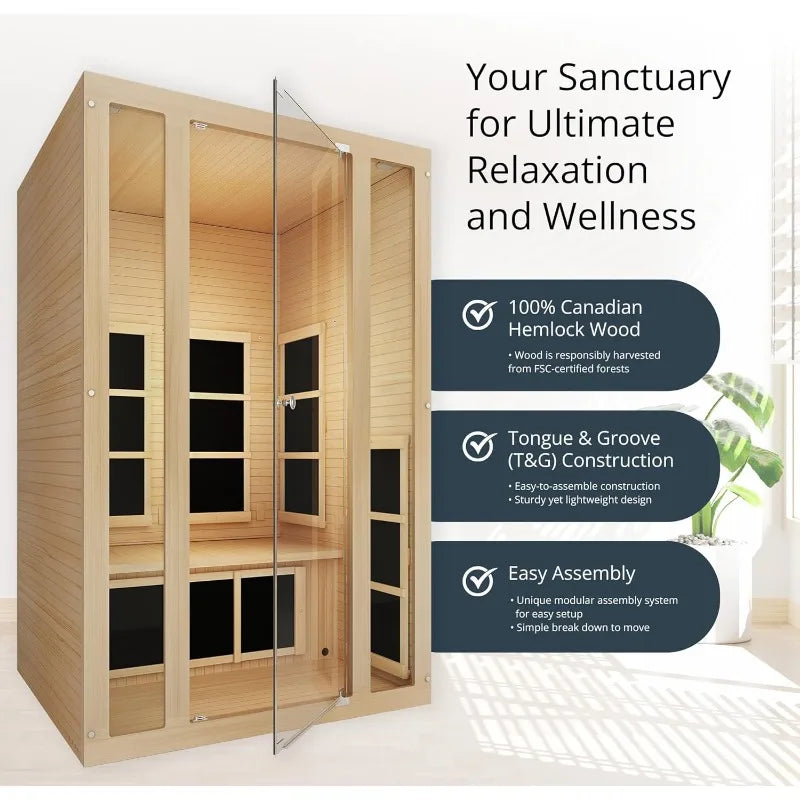 Indoor Infrared Sauna 2-Person