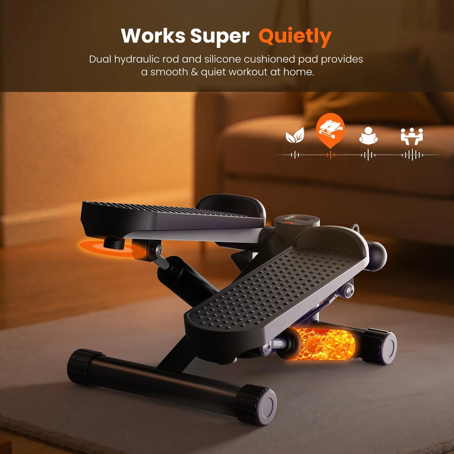 Mini Stepper with Resistance Bands 300 LBS Weight Capacity