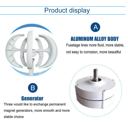 3000W Vertical Wind Turbine 12V 24V