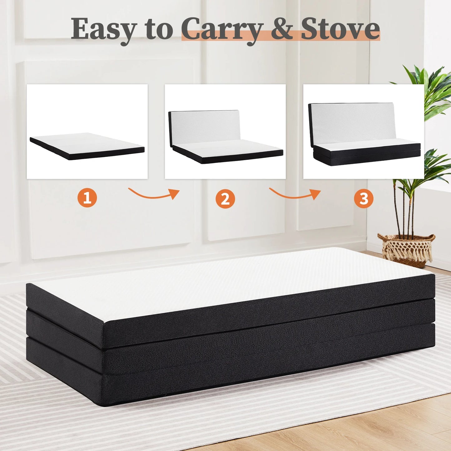 Tri-Fold Memory Foam Mattress