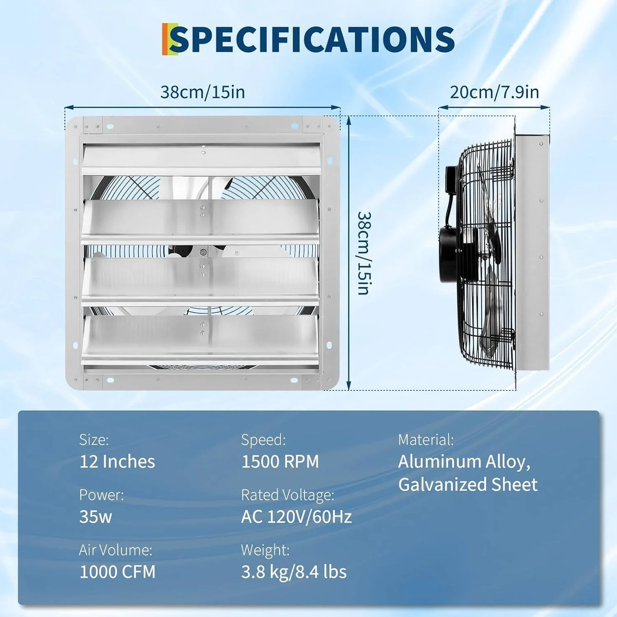 Shutter Exhaust Fan High