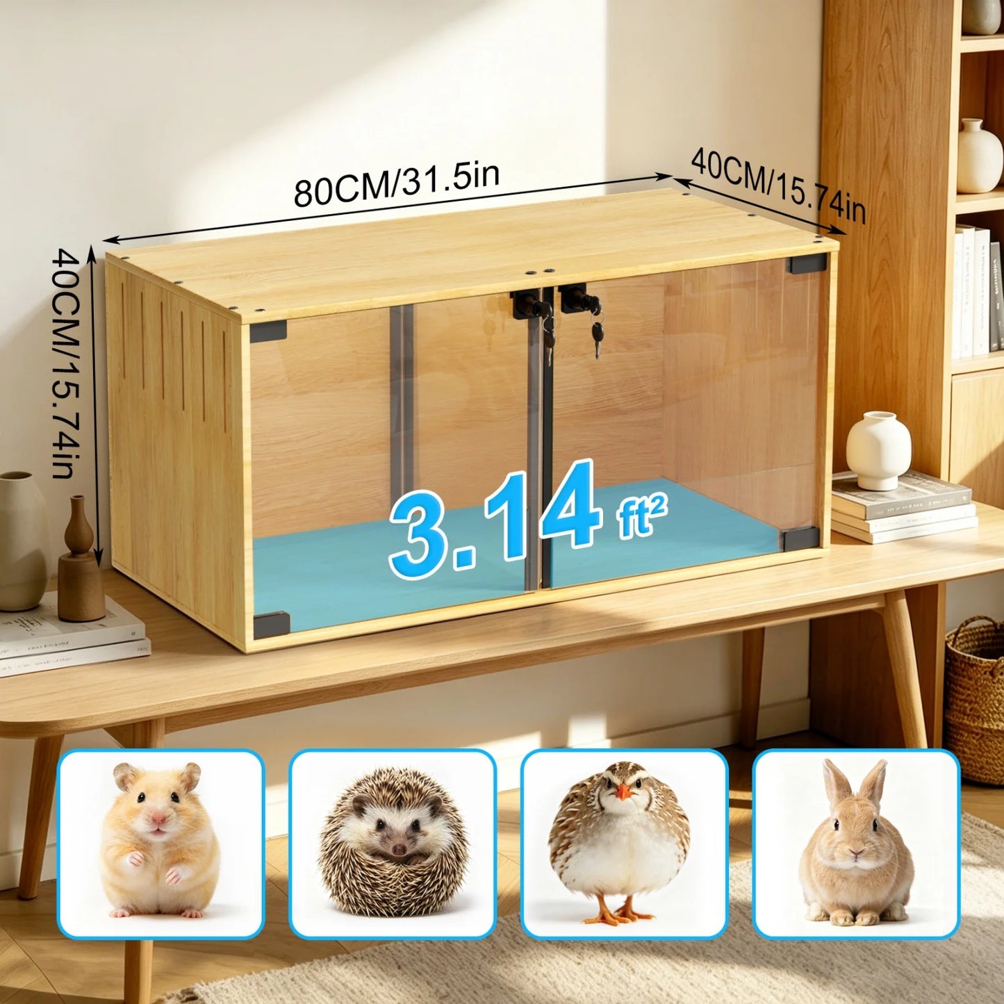Wooden Hamster Guinea Pigs Cage