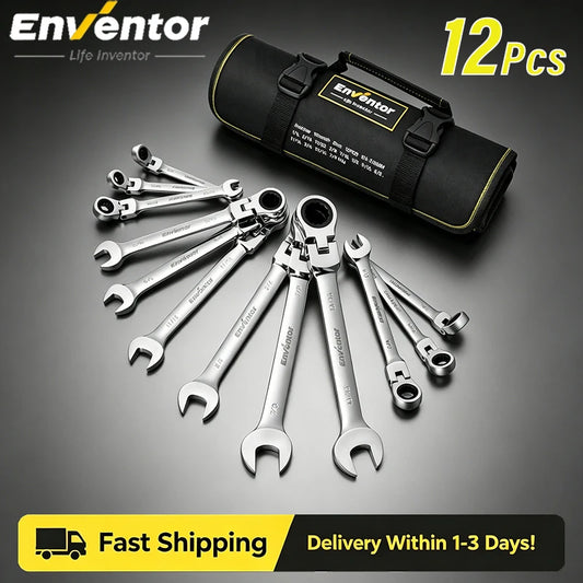 12 Pieces Ratcheting Wrench Set SAE