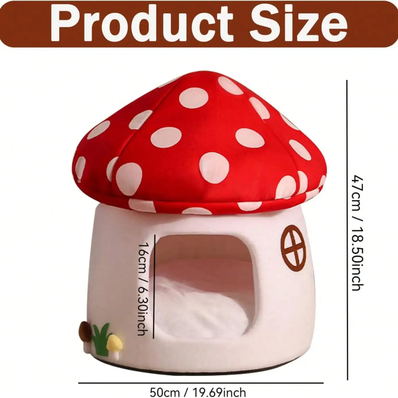 Soft Mushroom Cat Bed House